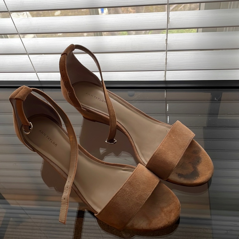 Ann Taylor ankle strap wedges